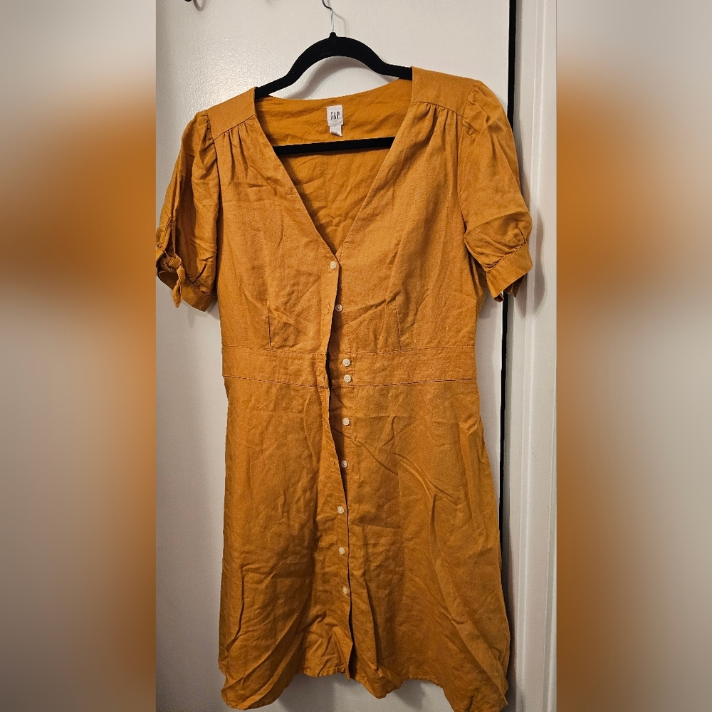 Button-Up Short Sleeve Dress